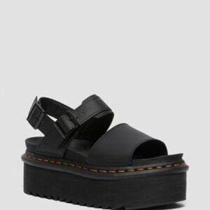Dr. Marten Voss Quad Leather Strap Platform Sandals Black EU 38 $120 - worn once